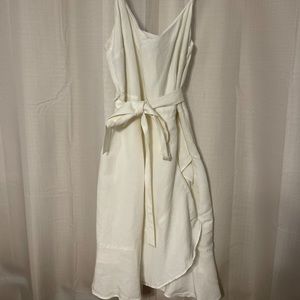 White mini wrap banana republic dress